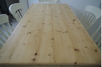Picture of Pine Farmhouse Table with 2 drawers and 6 Beech Spindle Back Chairs