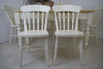 Picture of Pine Farmhouse Table with 2 drawers and 6 Beech Spindle Back Chairs