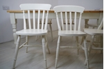 Picture of Six foot long Pine Farmhouse Table with 6 Beech Slat Back Chairs