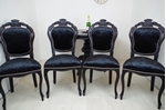 Picture of Louis French Style Round Pedestal Table + 4 Chairs in Black