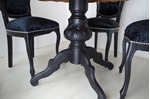 Picture of Louis French Style Round Pedestal Table + 4 Chairs in Black