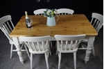 Picture of Rustic Pine 5ft Farmhouse table + 6 Spindle Back chairs