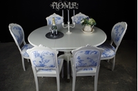 Picture of French Style Extending Dining Table With 4 Antique and 2 Vintage Louis Chairs
