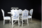 Picture of French Style Extending Dining Table With 4 Antique and 2 Vintage Louis Chairs
