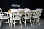 Picture of 6ft Country Pine Farmhouse Table + 8 Beech Fiddleback Chairs.