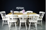 Picture of 6ft Country Pine Farmhouse Table + 8 Beech Fiddleback Chairs.