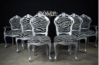 Picture of Silver Louis-Style Chairs with Zebra Print Fabric