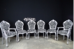 Picture of Silver Louis-Style Chairs with Zebra Print Fabric