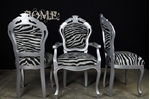 Picture of Silver Louis-Style Chairs with Zebra Print Fabric
