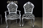 Picture of Silver Louis-Style Chairs with Zebra Print Fabric