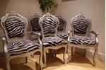 Picture of Silver Louis-Style Chairs with Zebra Print Fabric