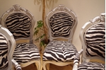 Picture of Silver Louis-Style Chairs with Zebra Print Fabric