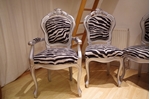 Picture of Silver Louis-Style Chairs with Zebra Print Fabric