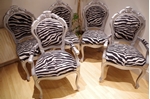 Picture of Silver Louis-Style Chairs with Zebra Print Fabric