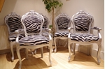 Picture of Silver Louis-Style Chairs with Zebra Print Fabric