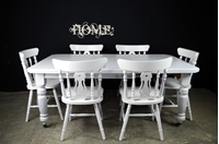 Picture of Antique Victorian Wind-out Table with 6 Fiddleback Chairs