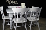 Picture of Antique Victorian Wind-out Table with 6 Fiddleback Chairs