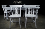 Picture of Antique Victorian Wind-out Table with 6 Fiddleback Chairs