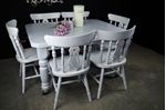 Picture of Antique Victorian Wind-out Table with 6 Fiddleback Chairs