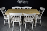 Picture of 5ft Pine Farmhouse Table + 6 Beech Slat Back Chairs