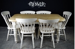Picture of 5ft Pine Farmhouse Table + 6 Beech Slat Back Chairs
