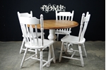 Picture of Round Pedestal Pine Table + 4 Farmhouse Chairs