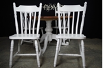 Picture of Round Pedestal Pine Table + 4 Farmhouse Chairs