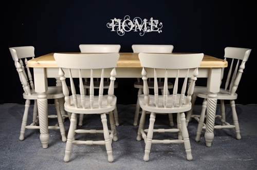 Picture of Unique 5ft 6in Pine Farmhouse Table + 6 Chairs