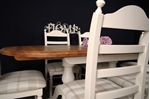 Picture of Oval Pine Twin Pedestal Table + 6 beech ladder backed chairs 