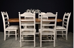 Picture of Oval Pine Twin Pedestal Table + 6 beech ladder backed chairs 