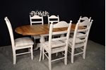 Picture of Oval Pine Twin Pedestal Table + 6 beech ladder backed chairs 