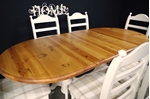 Picture of Oval Pine Twin Pedestal Table + 6 beech ladder backed chairs 