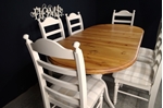 Picture of Oval Pine Twin Pedestal Table + 6 beech ladder backed chairs 