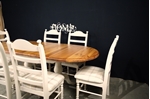 Picture of Oval Pine Twin Pedestal Table + 6 beech ladder backed chairs 