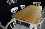 Picture of 6ft Country Pine Farmhouse Table + 6 Beech Fiddleback Chairs.