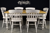 Picture of Country Pine Farmhouse Table + 6 Beech Spindle back chairs