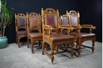 Picture of Antique Carved Oak Dining Chairs c1890