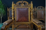 Picture of Antique Carved Oak Dining Chairs c1890