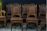 Picture of Antique Carved Oak Dining Chairs c1890