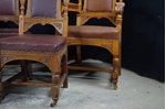 Picture of Antique Carved Oak Dining Chairs c1890
