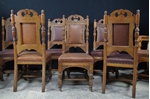 Picture of Antique Carved Oak Dining Chairs c1890