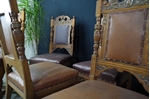 Picture of Antique Carved Oak Dining Chairs c1890