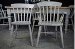 Picture of Lightly Distressed 6ft Pine Farmhouse Table + 8 Beech Slatback Chairs.