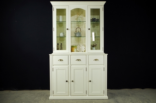 Picture of Pine Display Dresser in New White