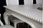 Picture of Large Vintage Carved Edge Dining Table + 8 Bergere Style Chairs