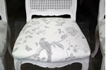 Picture of Large Vintage Carved Edge Dining Table + 8 Bergere Style Chairs