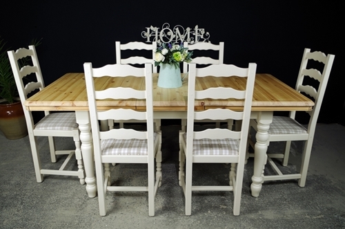 Picture of Pine Extending Table + 6 Ladderback chairs