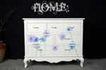 Picture of French Style 6 Drawer Chest with Artwork Blue/Lilac Alliums