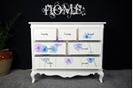 Picture of French Style 6 Drawer Chest with Artwork Blue/Lilac Alliums