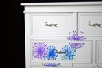 Picture of French Style 6 Drawer Chest with Artwork Blue/Lilac Alliums